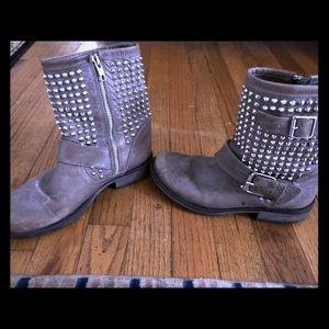 Taupe studded booties Steve Madden 6.5